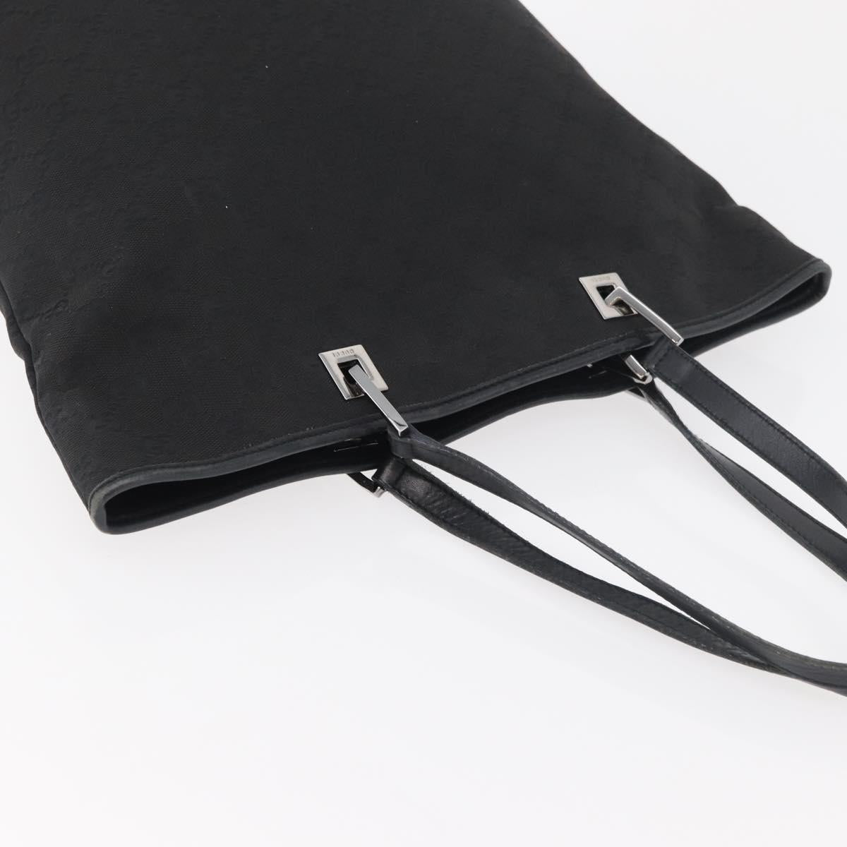 GUCCI GG Canvas Hand Bag Black Silver 31243 Auth ep14335