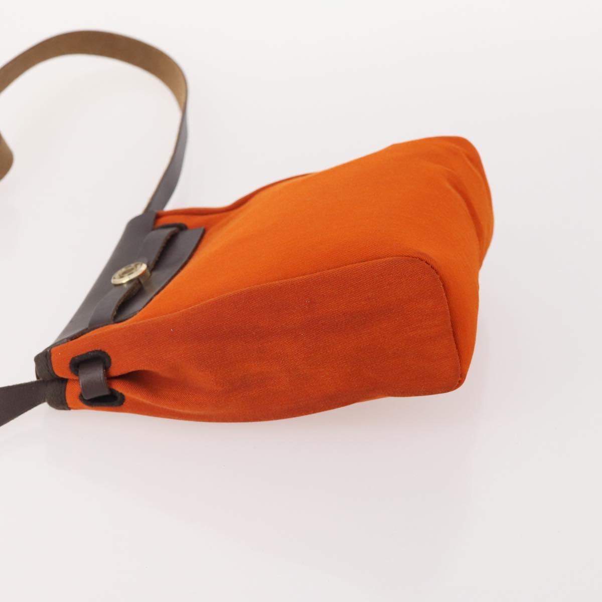HERMES Her Line Herbag TPM Shoulder Bag Canvas 2way Red Gold Auth ep14339A