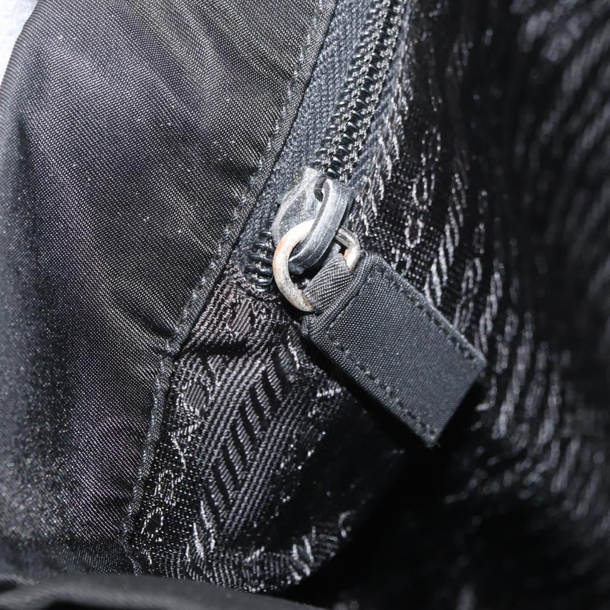 PRADA Tote Bag Nylon Black Silver Auth ep14354A
