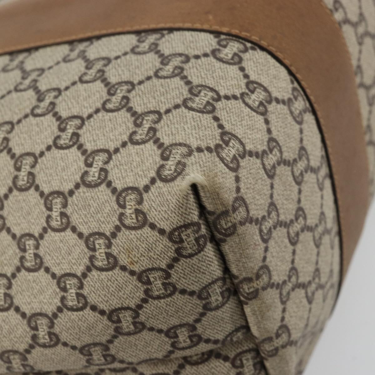 GUCCI GG Plus Supreme Web Sherry Line Tote Bag PVC Beige Gold Auth ep14358