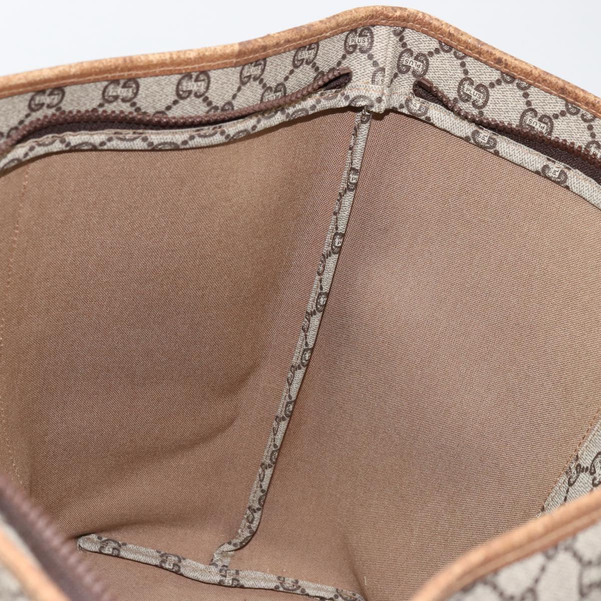 GUCCI GG Plus Supreme Web Sherry Line Tote Bag PVC Beige Gold Auth ep14358