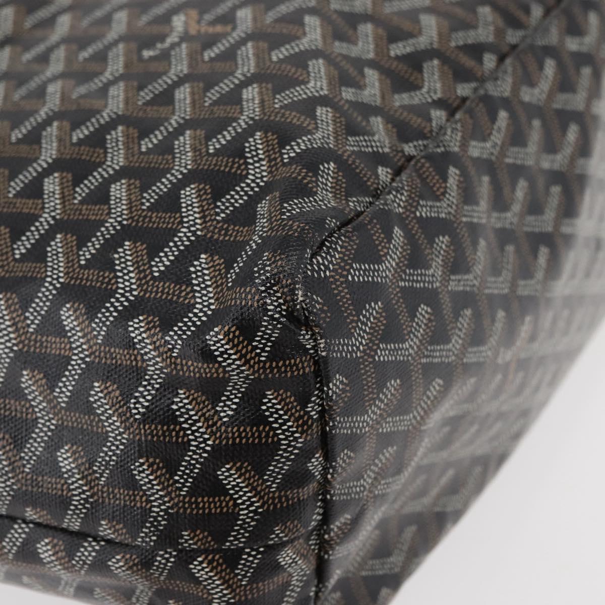 GOYARD Saint Louis PM Tote Bag PVC Canvas Black Silver Auth ep14359SAV