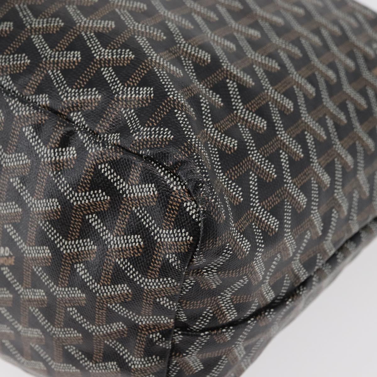GOYARD Saint Louis PM Tote Bag PVC Canvas Black Silver Auth ep14359SAV