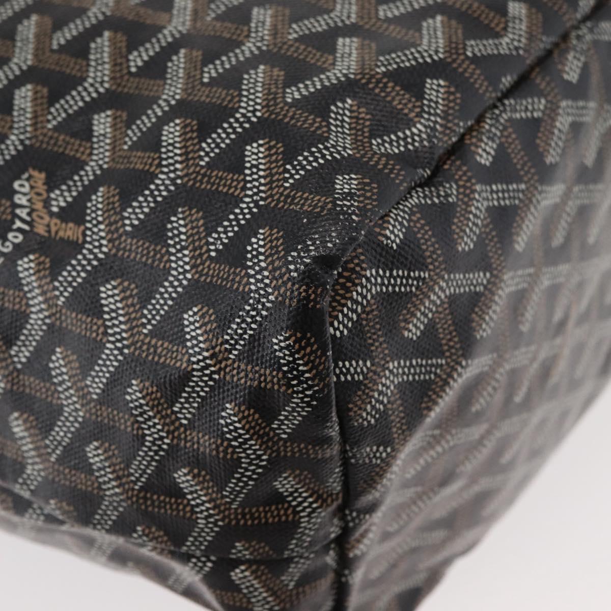 GOYARD Saint Louis PM Tote Bag PVC Canvas Black Silver Auth ep14359SAV