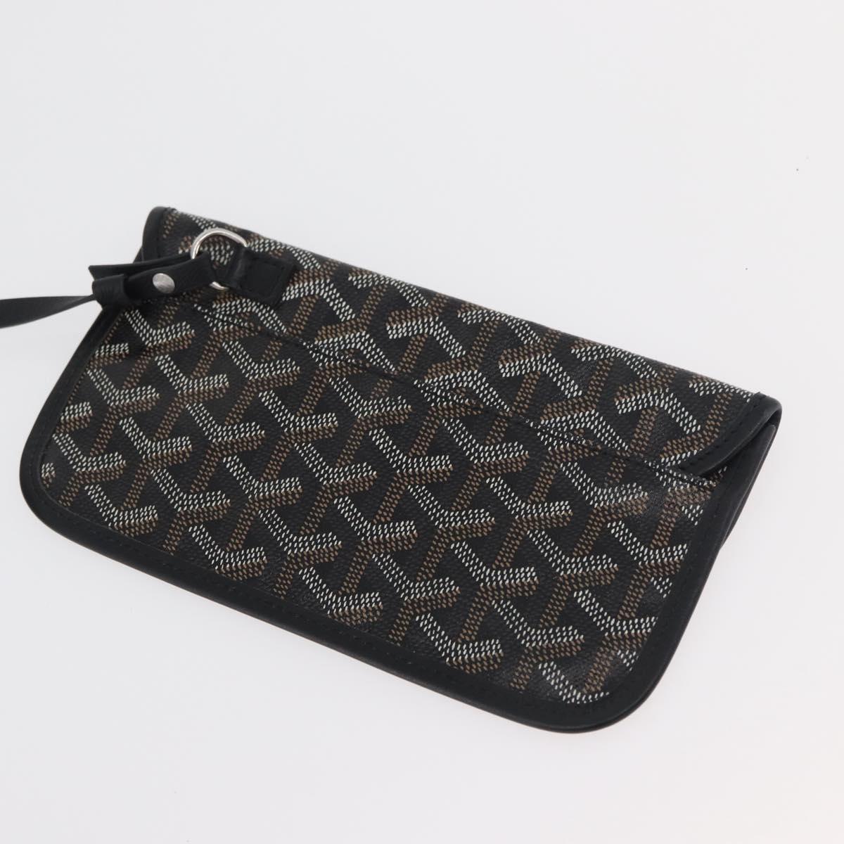GOYARD Saint Louis PM Tote Bag PVC Canvas Black Silver Auth ep14359SAV