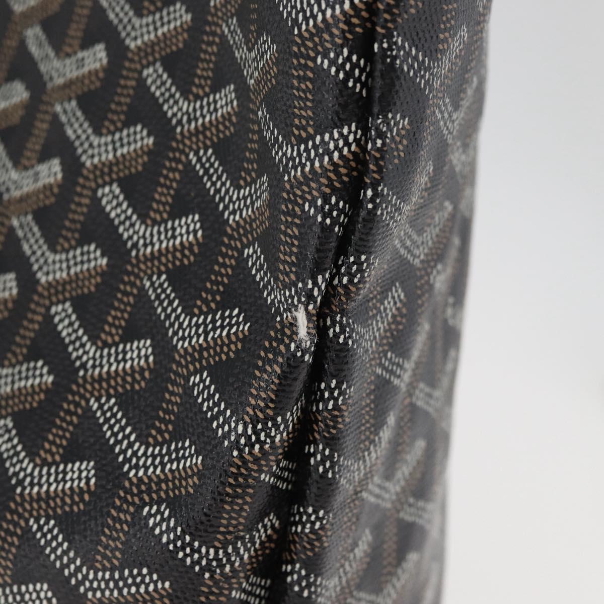 GOYARD Saint Louis PM Tote Bag PVC Canvas Black Silver Auth ep14359SAV