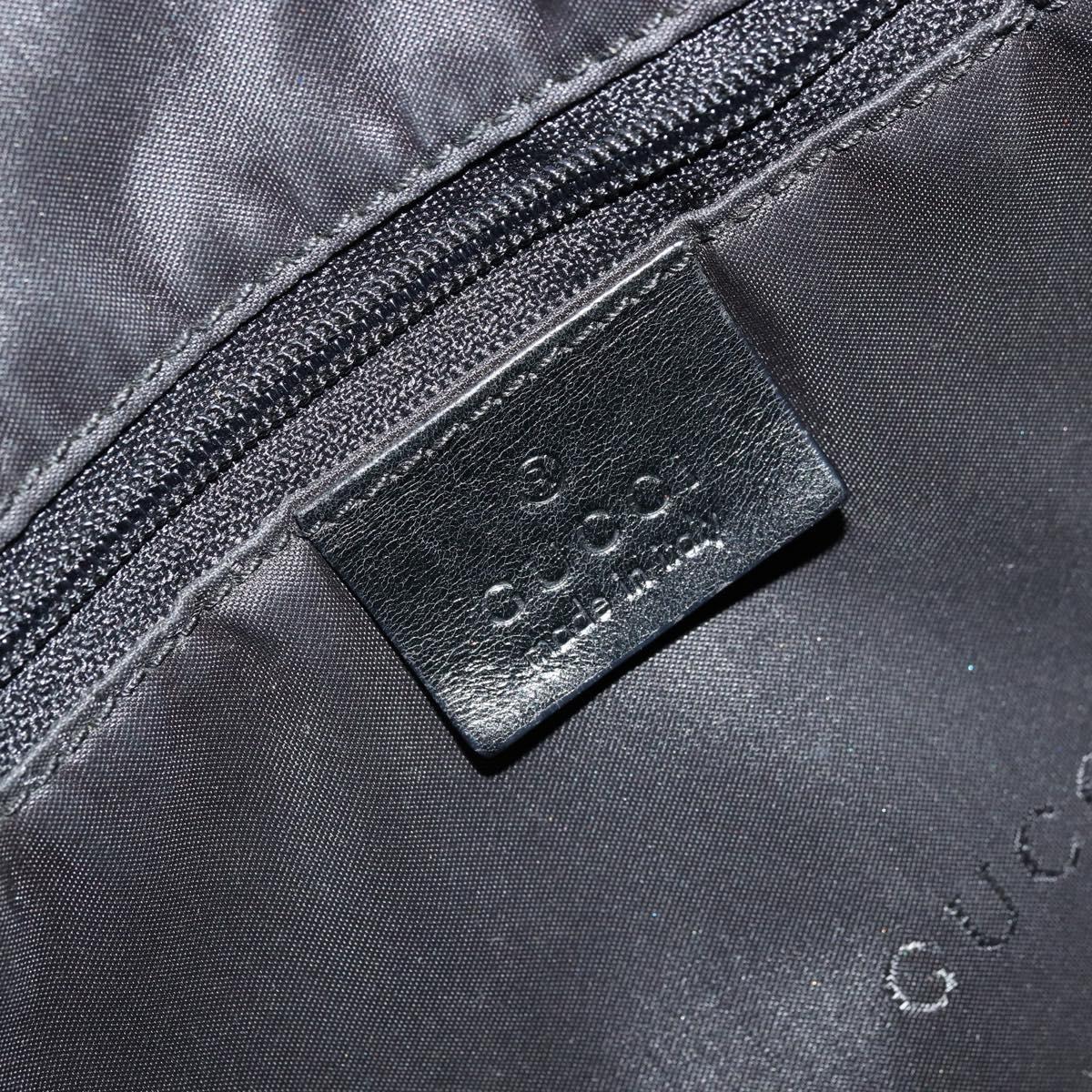 GUCCI Shoulder Bag Nylon Black Silver 001 3766 Auth ep14364