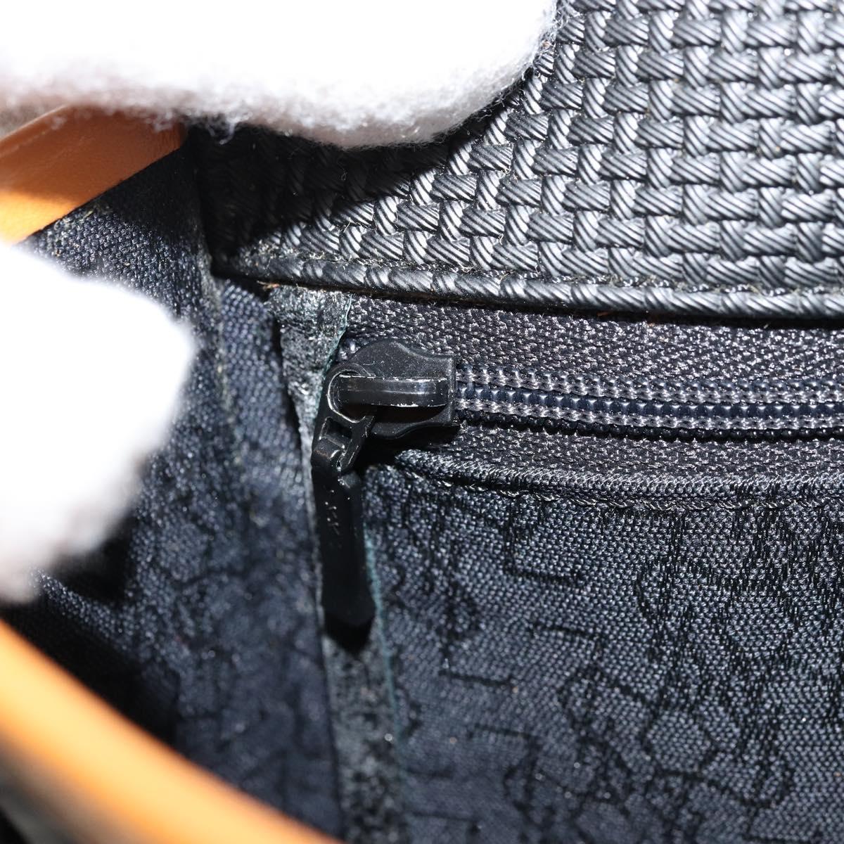 SAINT LAURENT Shoulder Bag PVC Canvas Black Gold Auth ep14368A
