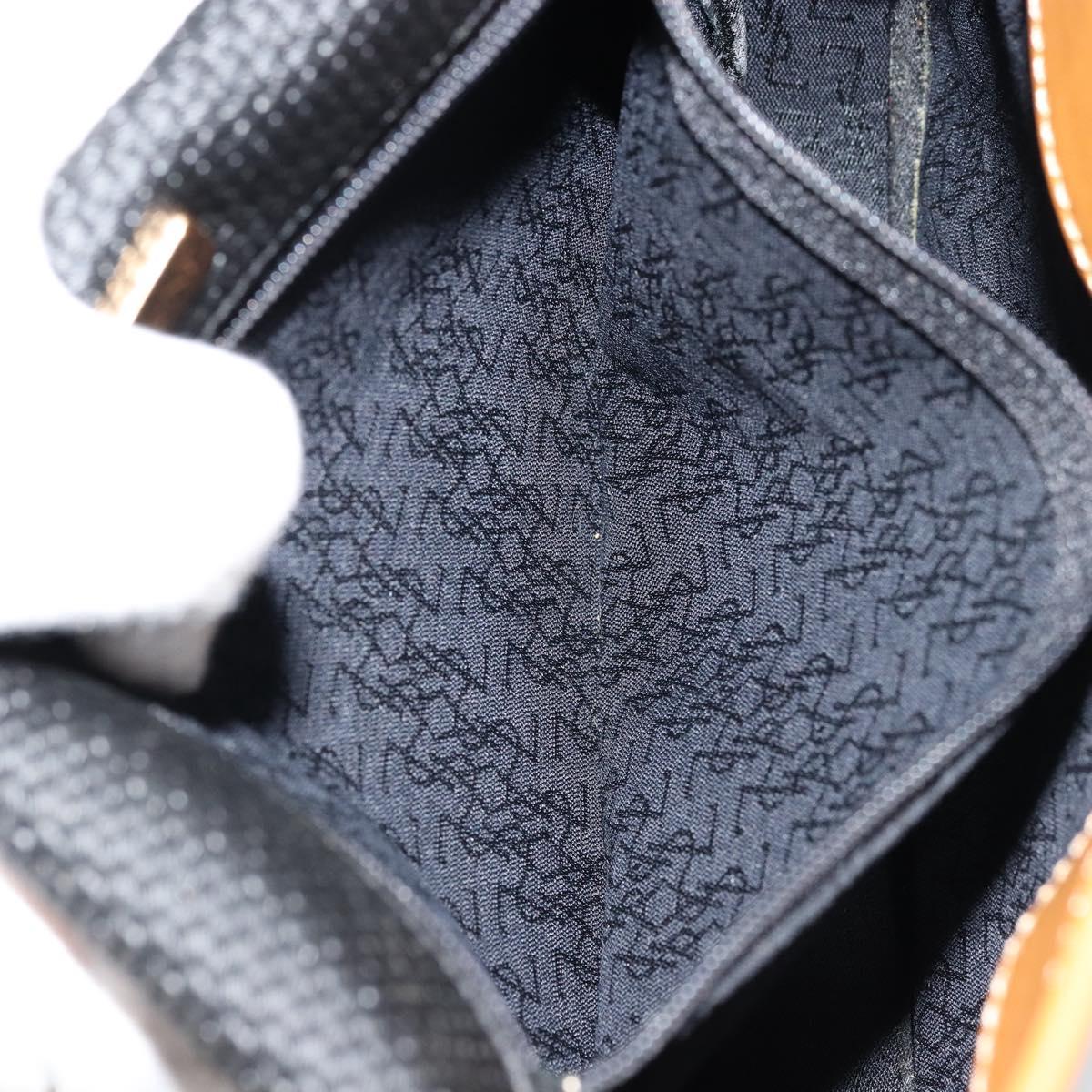 SAINT LAURENT Shoulder Bag PVC Canvas Black Gold Auth ep14368A