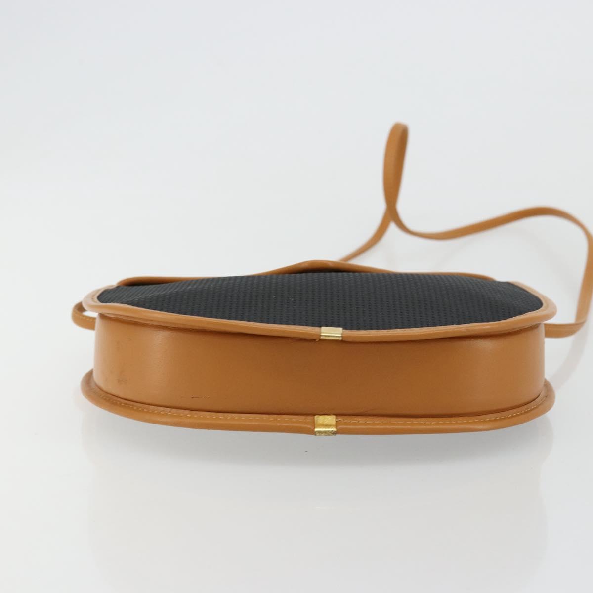 SAINT LAURENT Shoulder Bag PVC Canvas Black Gold Auth ep14368A