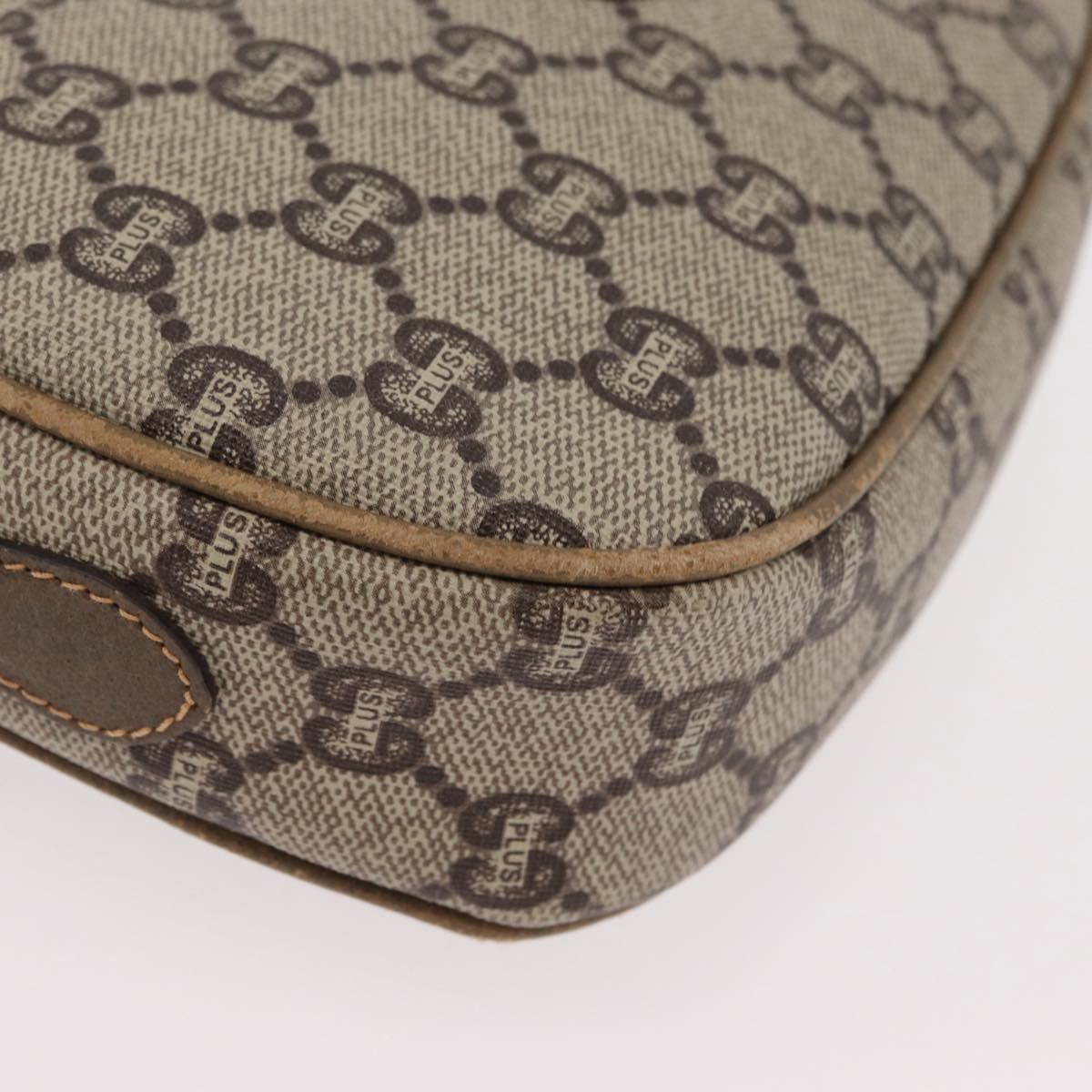 GUCCI GG Supreme Shoulder Bag PVC Beige Gold Auth ep14371