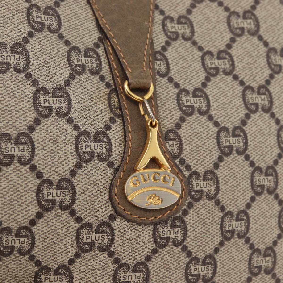 GUCCI GG Supreme Shoulder Bag PVC Beige Gold Auth ep14371