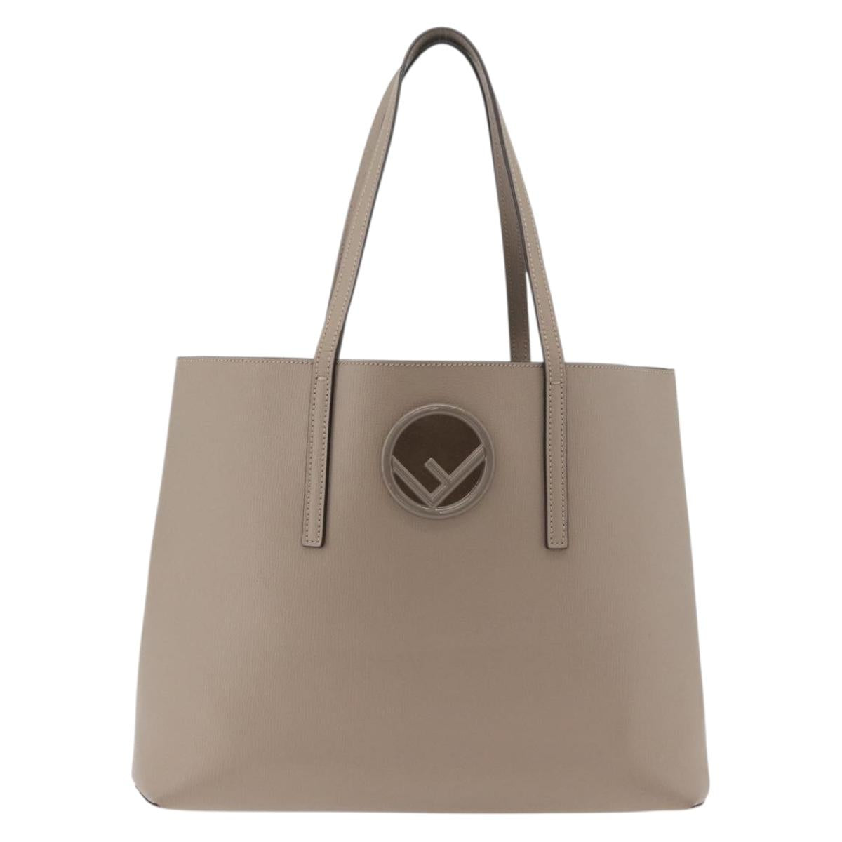 FENDI Tote Bag Leather Gray Silver 8BH348 Auth ep14374A