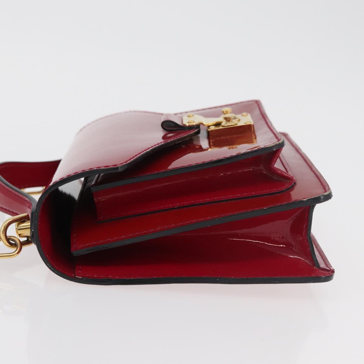 LOUIS VUITTON Vernis Monceau BB Bag 2way Rose Andian M91579 LV Auth ep14379A