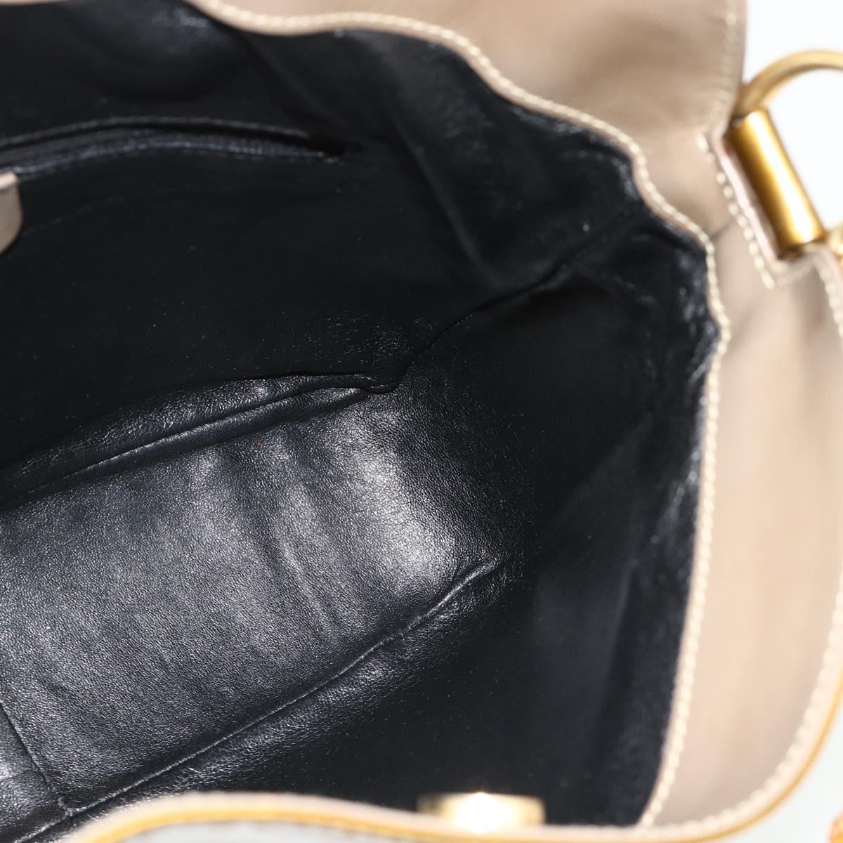 GUCCI Bamboo Hand Bag Patent Leather 2way Gold 001 1014 1638 Auth ep14385