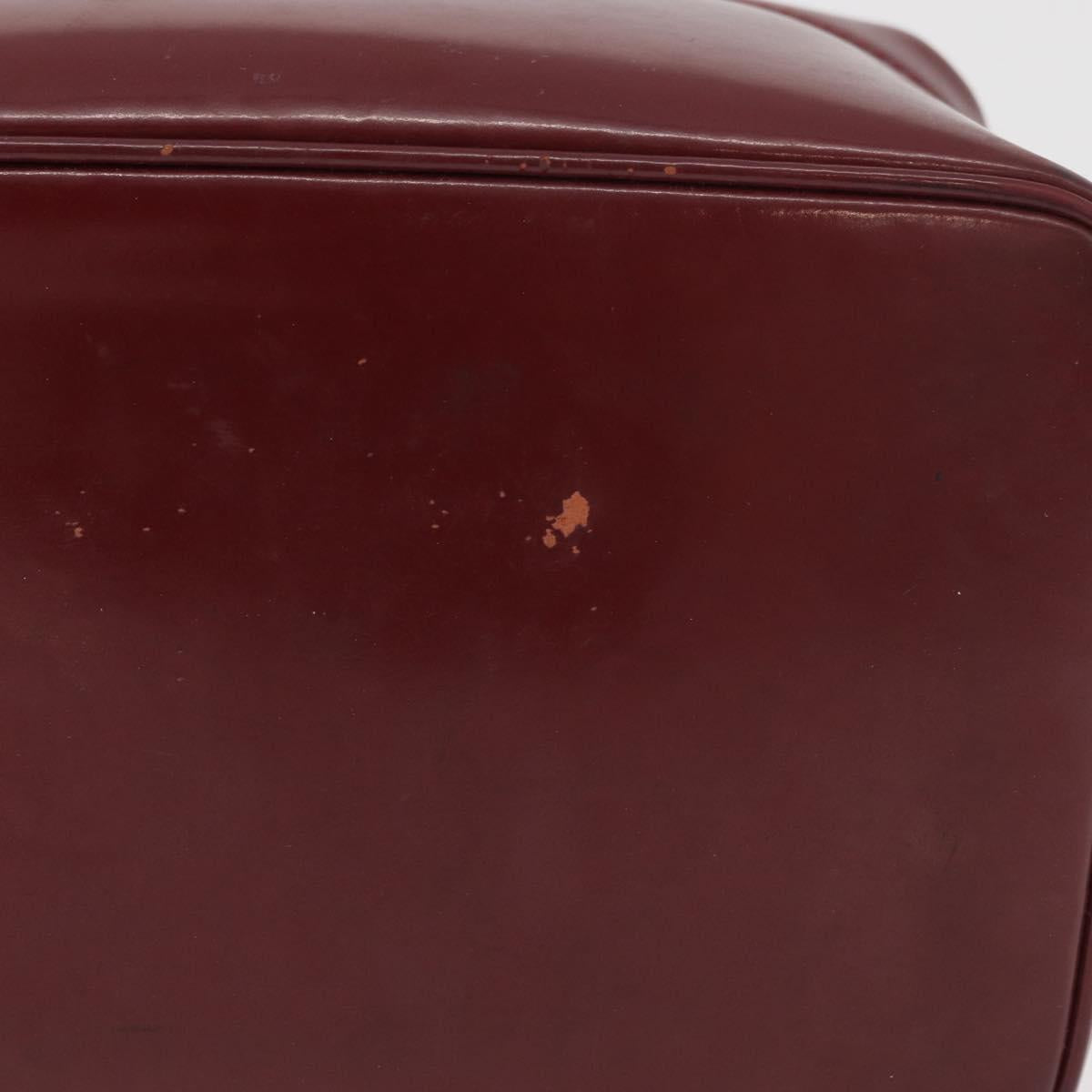 GUCCI Bamboo Vanity Bag Patent Leather Bordeaux Gold 032 1956 0150 Auth ep14389