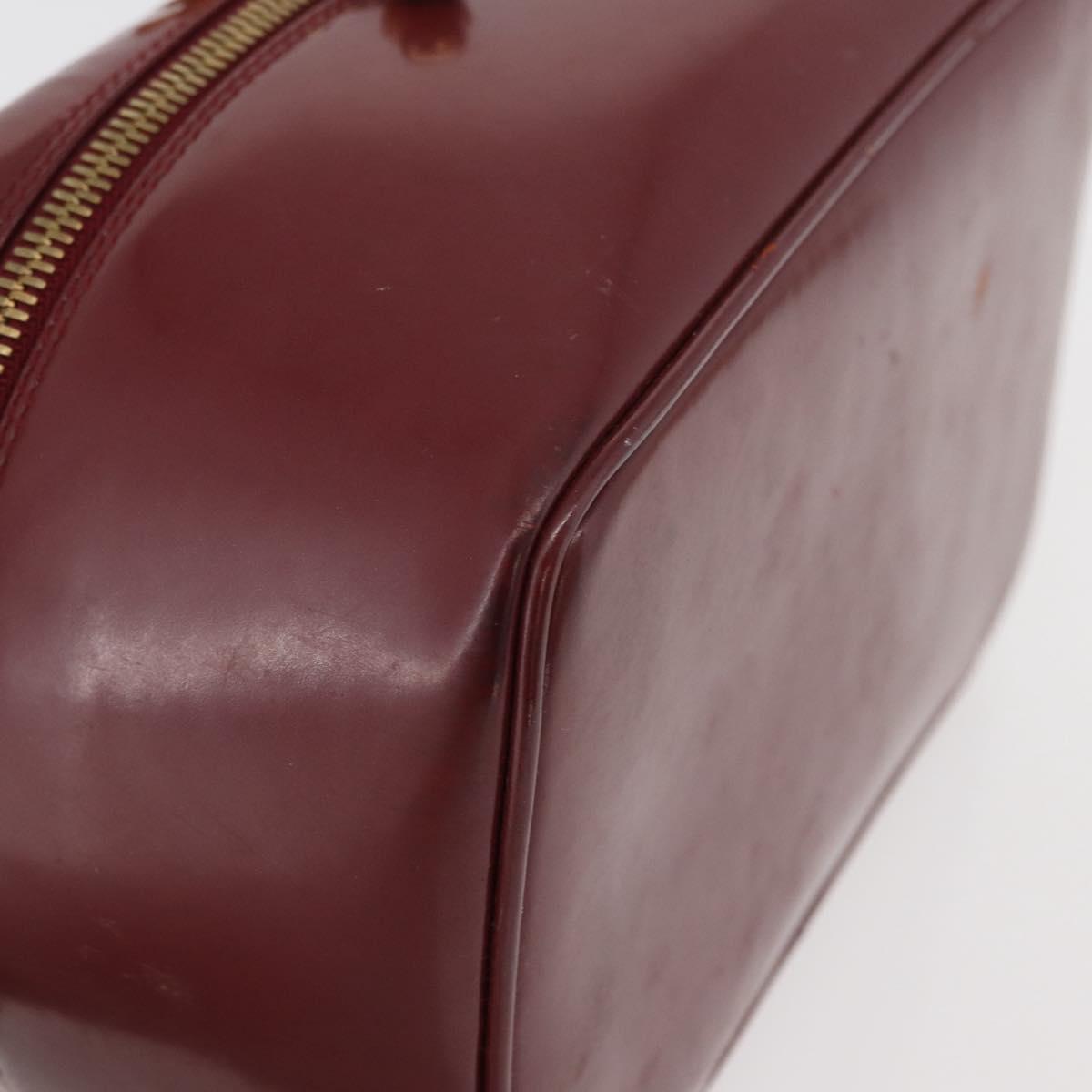 GUCCI Bamboo Vanity Bag Patent Leather Bordeaux Gold 032 1956 0150 Auth ep14389