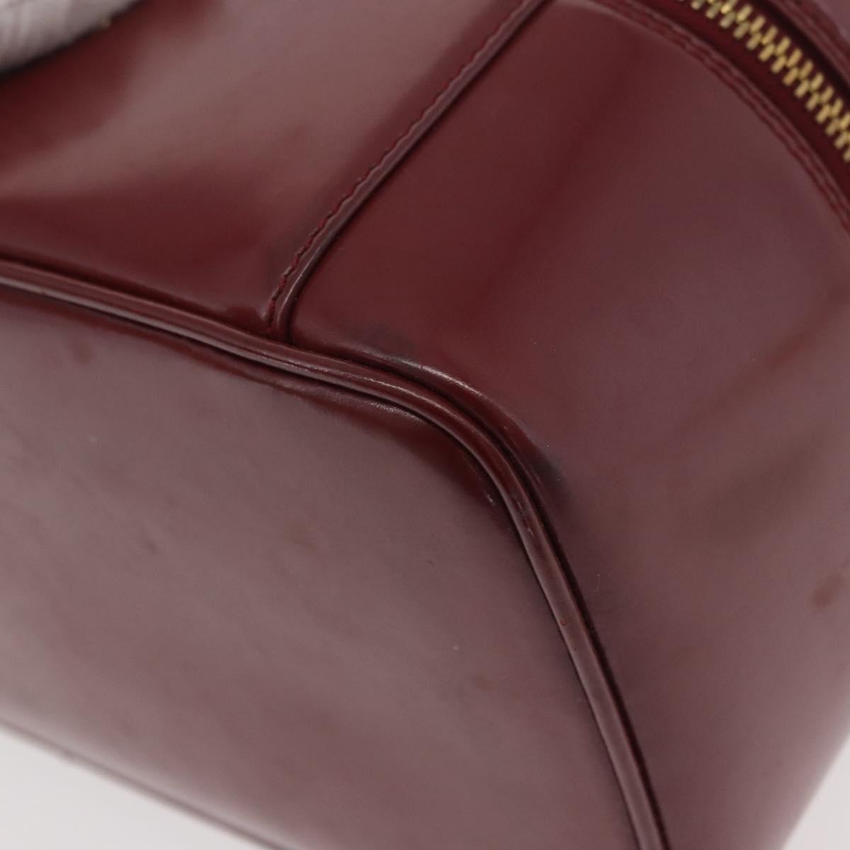 GUCCI Bamboo Vanity Bag Patent Leather Bordeaux Gold 032 1956 0150 Auth ep14389