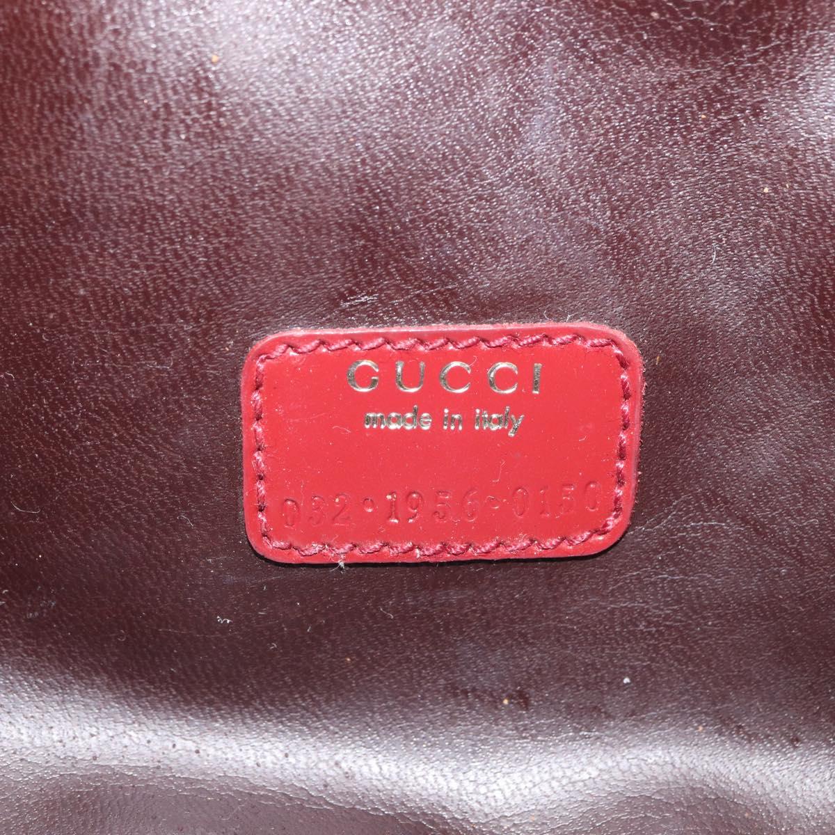 GUCCI Bamboo Vanity Bag Patent Leather Bordeaux Gold 032 1956 0150 Auth ep14389