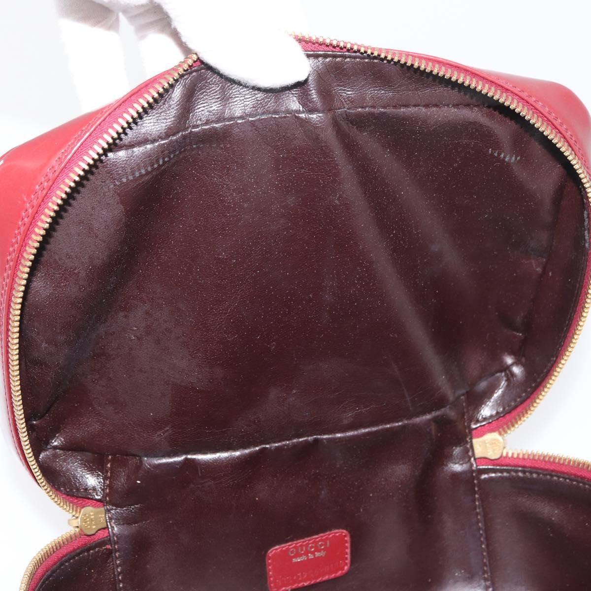 GUCCI Bamboo Vanity Bag Patent Leather Bordeaux Gold 032 1956 0150 Auth ep14389