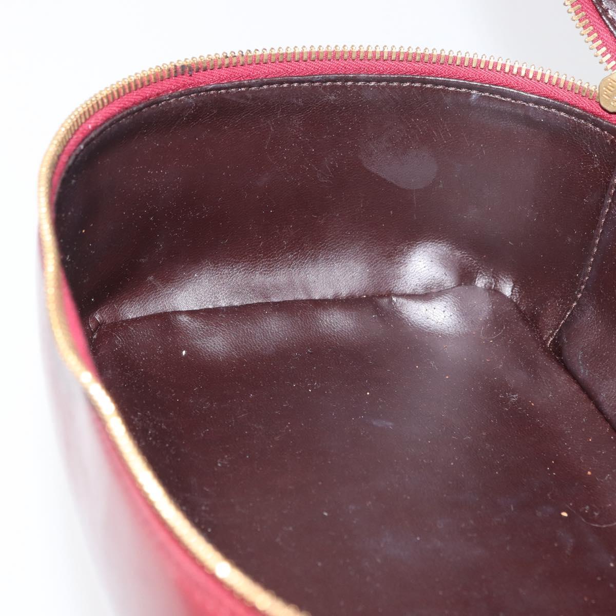 GUCCI Bamboo Vanity Bag Patent Leather Bordeaux Gold 032 1956 0150 Auth ep14389