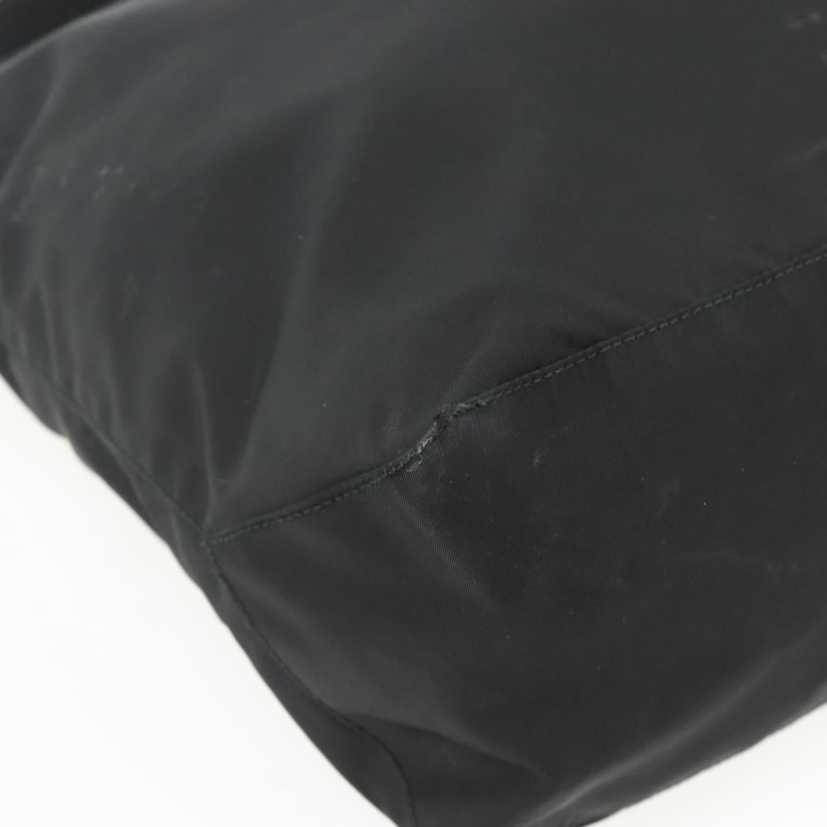 PRADA Hand Bag Nylon 2way Black Silver Auth ep14390A