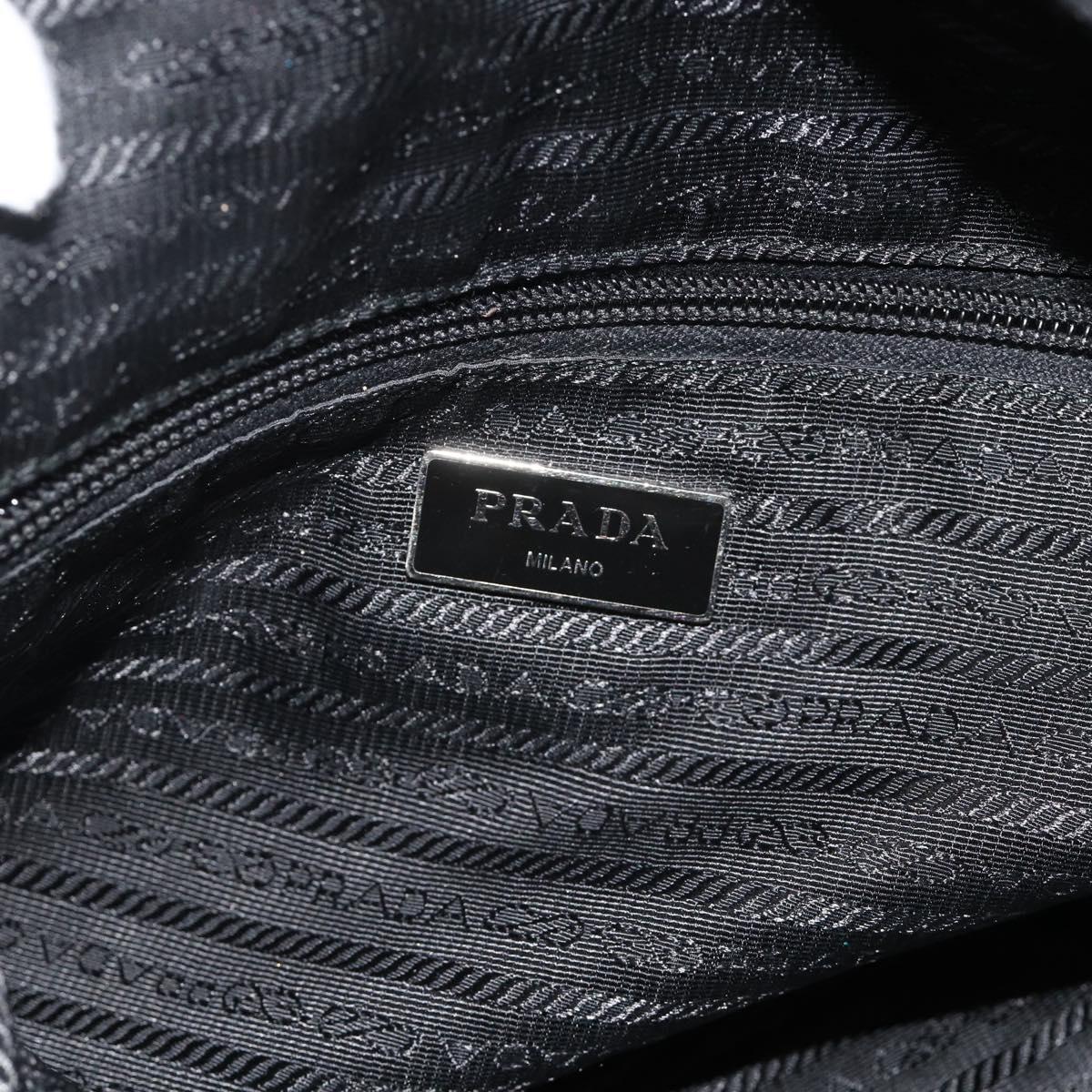 PRADA Hand Bag Nylon 2way Black Silver Auth ep14390A