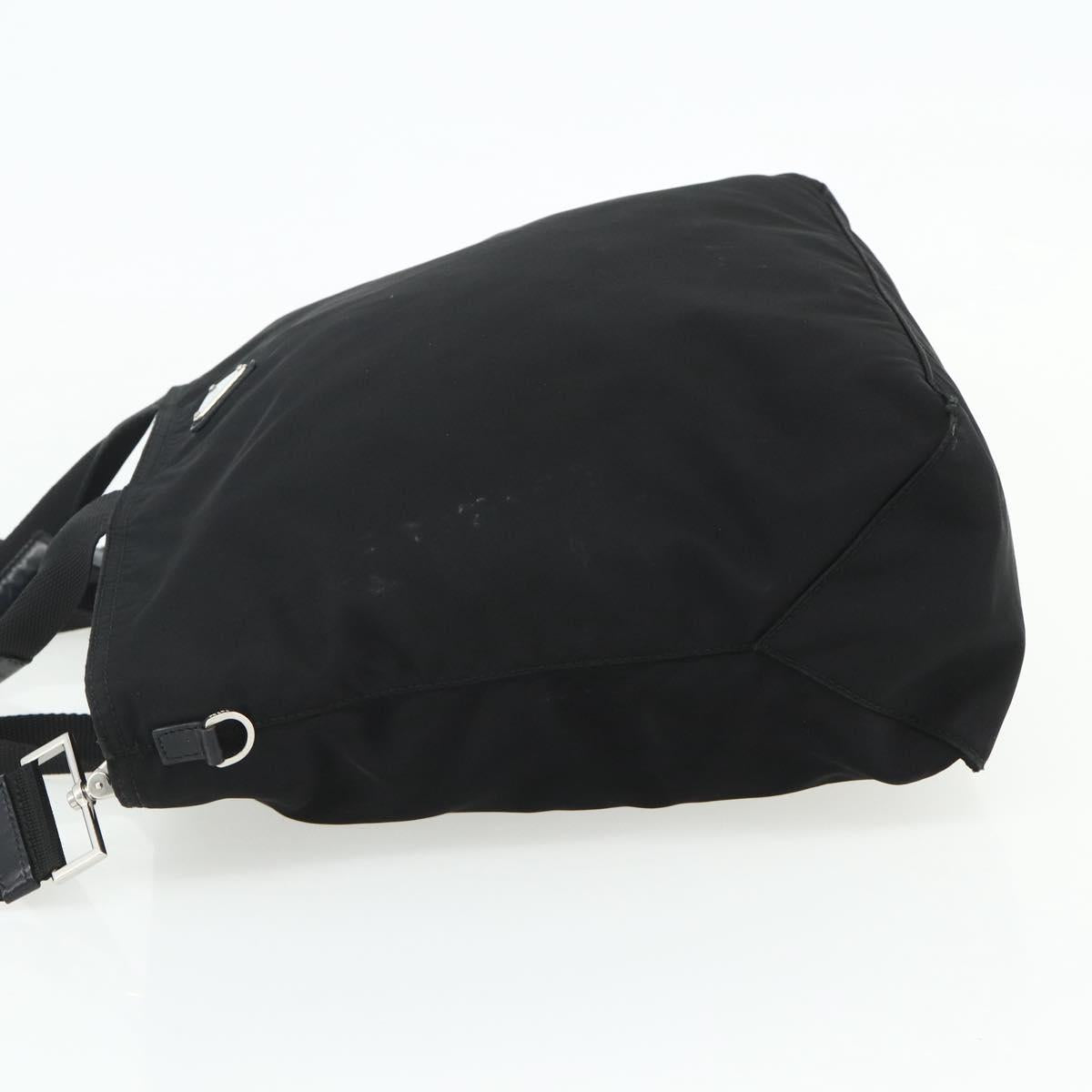 PRADA Hand Bag Nylon 2way Black Silver Auth ep14390A