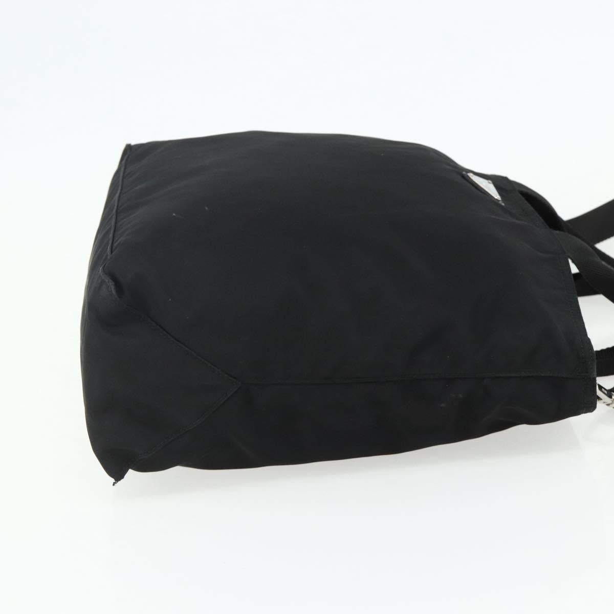 PRADA Hand Bag Nylon 2way Black Silver Auth ep14390A
