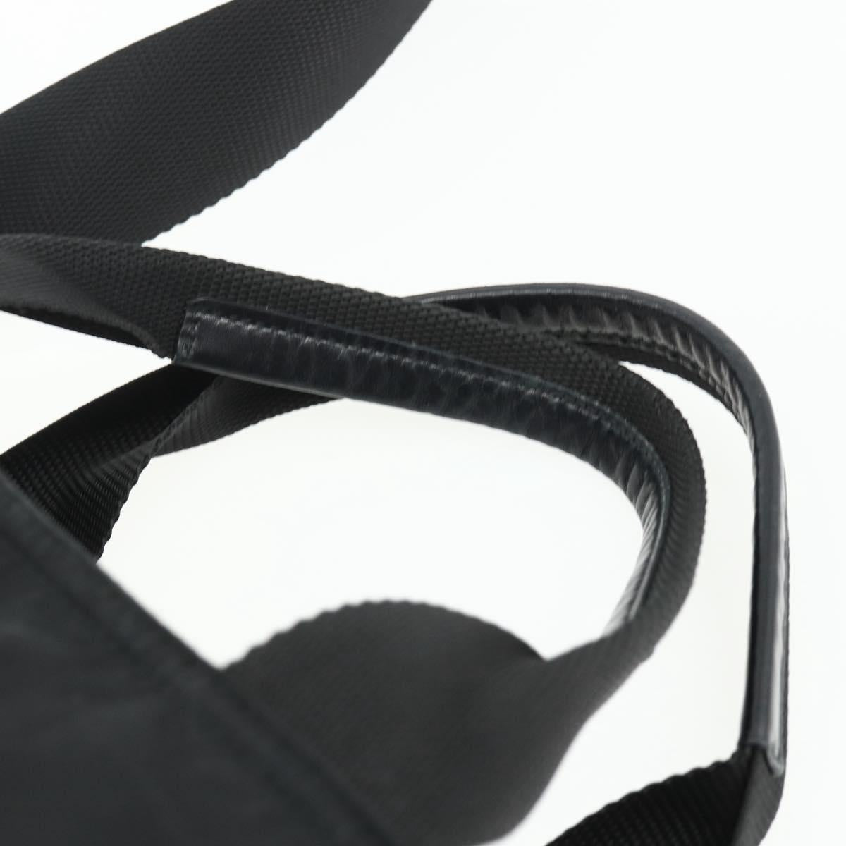 PRADA Hand Bag Nylon 2way Black Silver Auth ep14390A