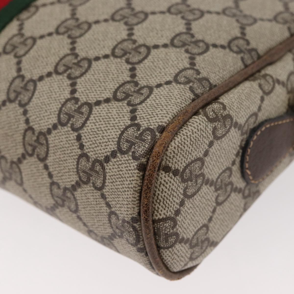 GUCCI GG Supreme Web Sherry Line Bag PVC Beige Gold 010 378 Auth ep14400