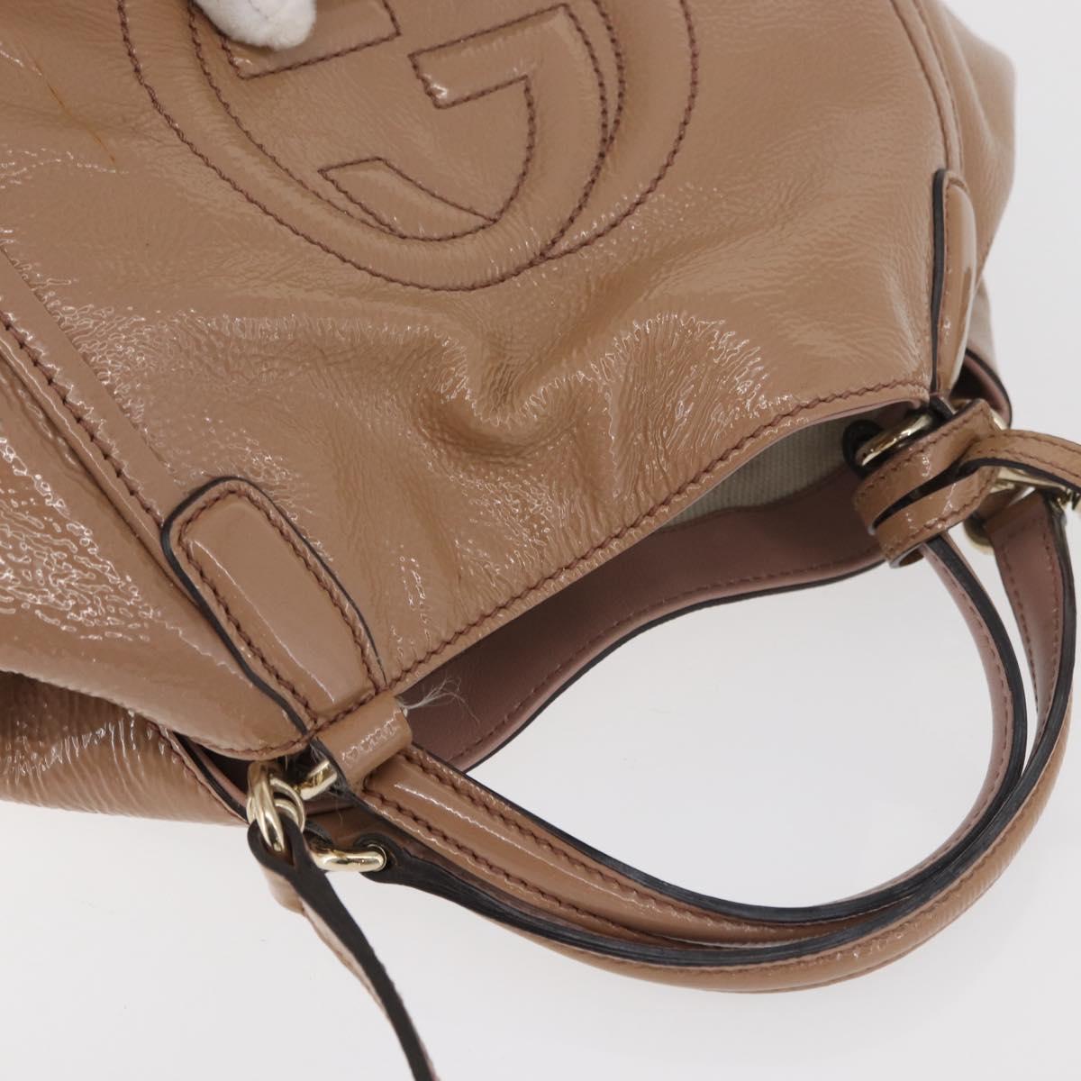 GUCCI Soho Hand Bag Leather 2way Beige Gold 336751 Auth ep14410A