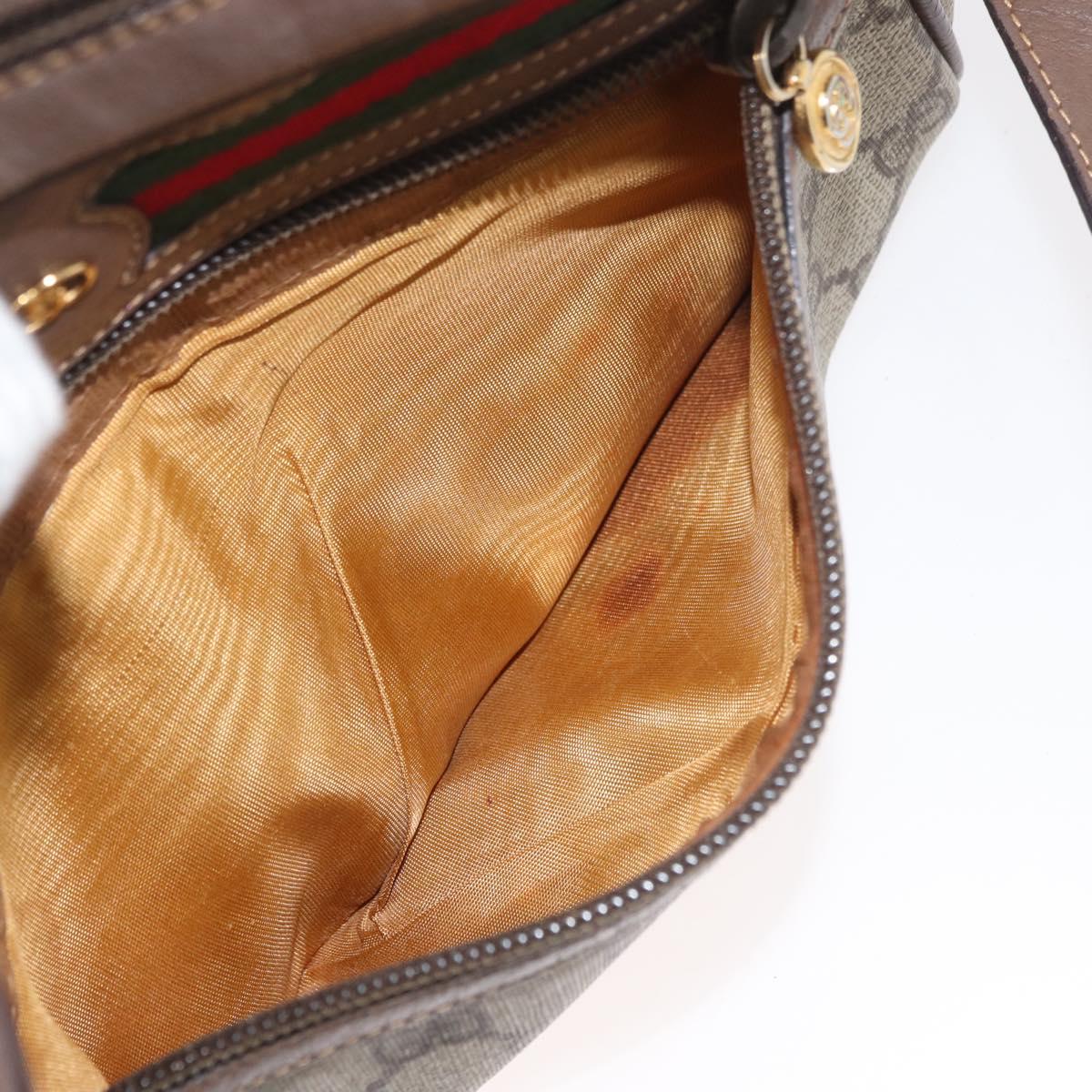 GUCCI GG Supreme Web Sherry Line Bag PVC Beige Gold 001 44 6655 Auth ep14411