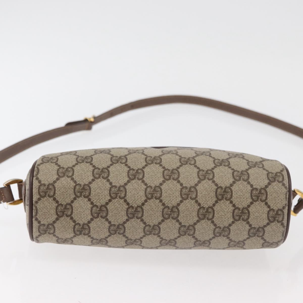 GUCCI GG Supreme Web Sherry Line Bag PVC Beige Gold 001 44 6655 Auth ep14411