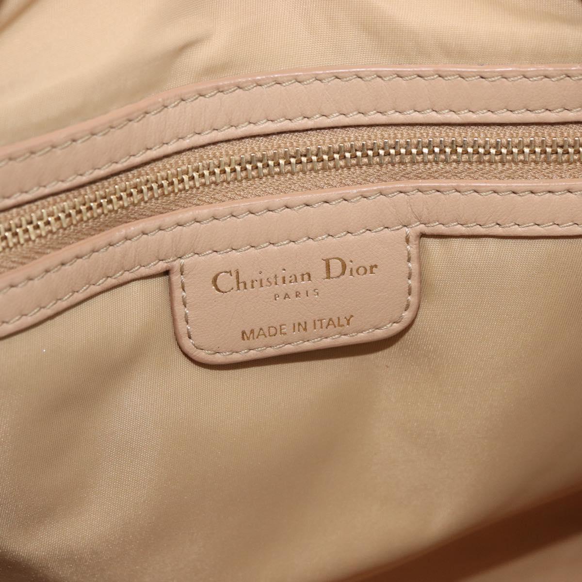 Christian Dior Canage Lady Dior Hand Bag Nylon Gold Auth ep14417A