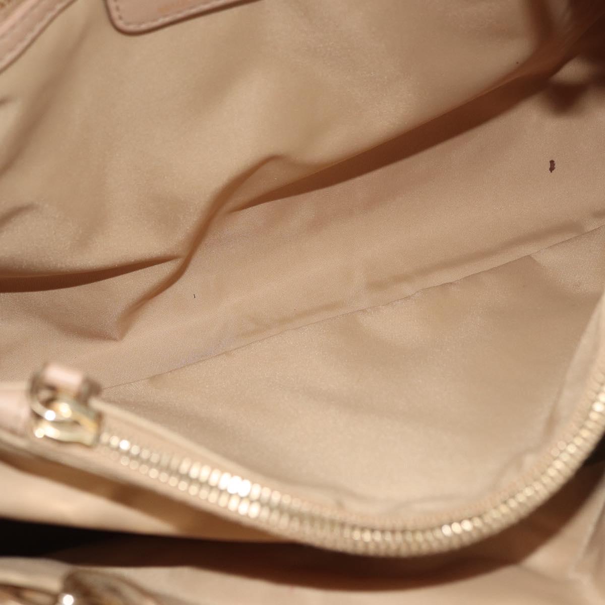 Christian Dior Canage Lady Dior Hand Bag Nylon Gold Auth ep14417A