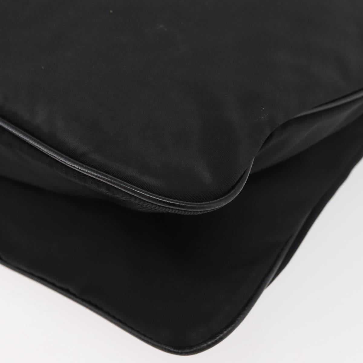PRADA Shoulder Bag Nylon Black Silver Auth ep14418A