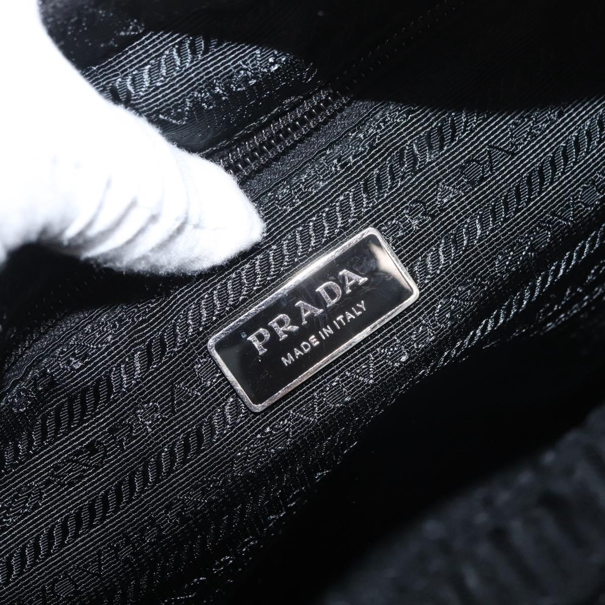 PRADA Shoulder Bag Nylon Black Silver Auth ep14418A