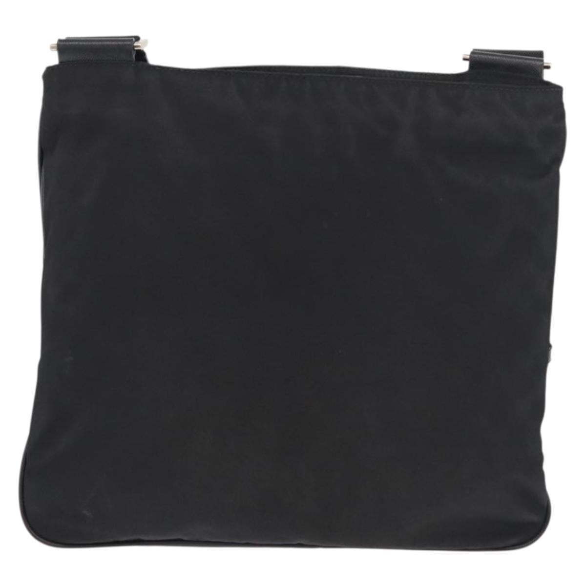 PRADA Shoulder Bag Nylon Black Silver Auth ep14418A