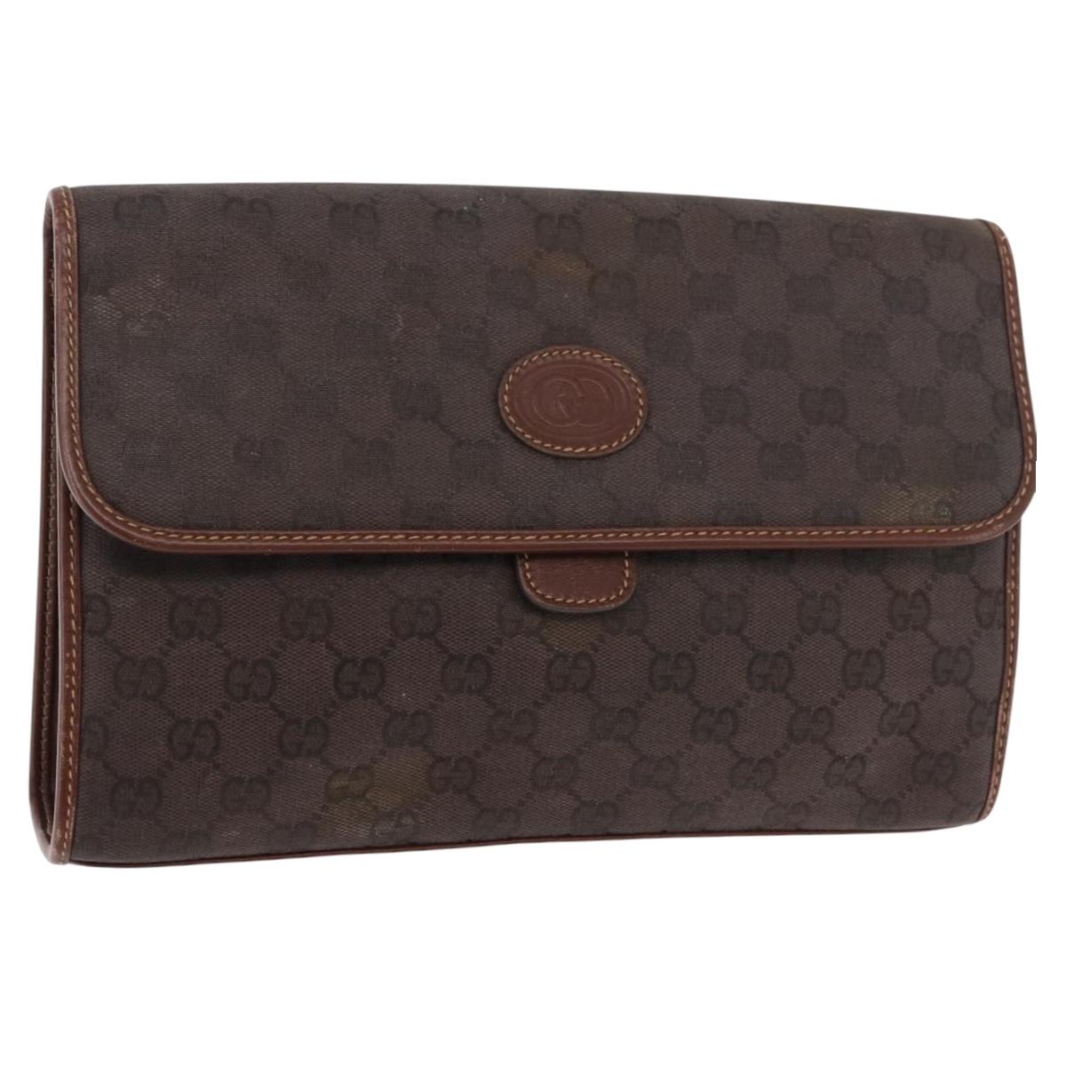 GUCCI GG Supreme Shoulder Bag PVC Brown Gold 004 49 0195 Auth ep14421