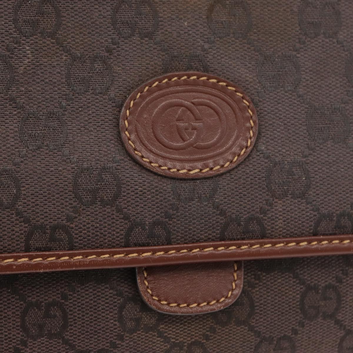 GUCCI GG Supreme Shoulder Bag PVC Brown Gold 004 49 0195 Auth ep14421