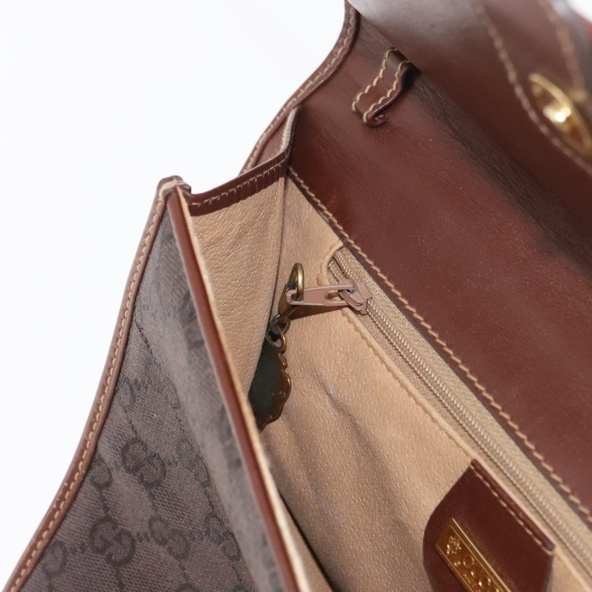 GUCCI GG Supreme Shoulder Bag PVC Brown Gold 004 49 0195 Auth ep14421