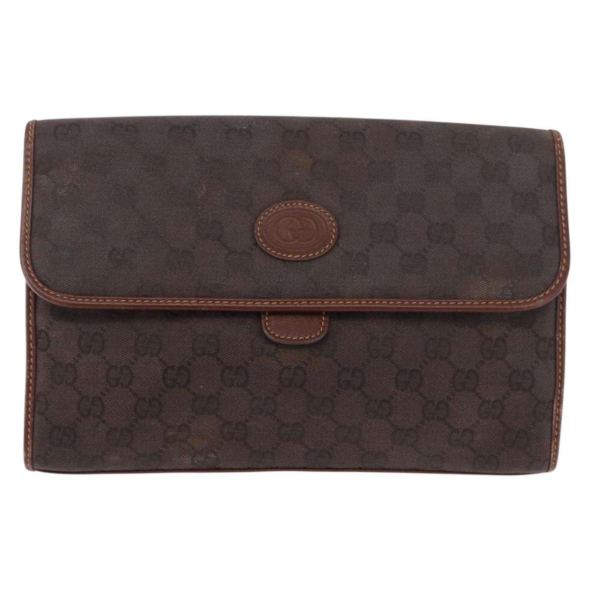 GUCCI GG Supreme Shoulder Bag PVC Brown Gold 004 49 0195 Auth ep14421