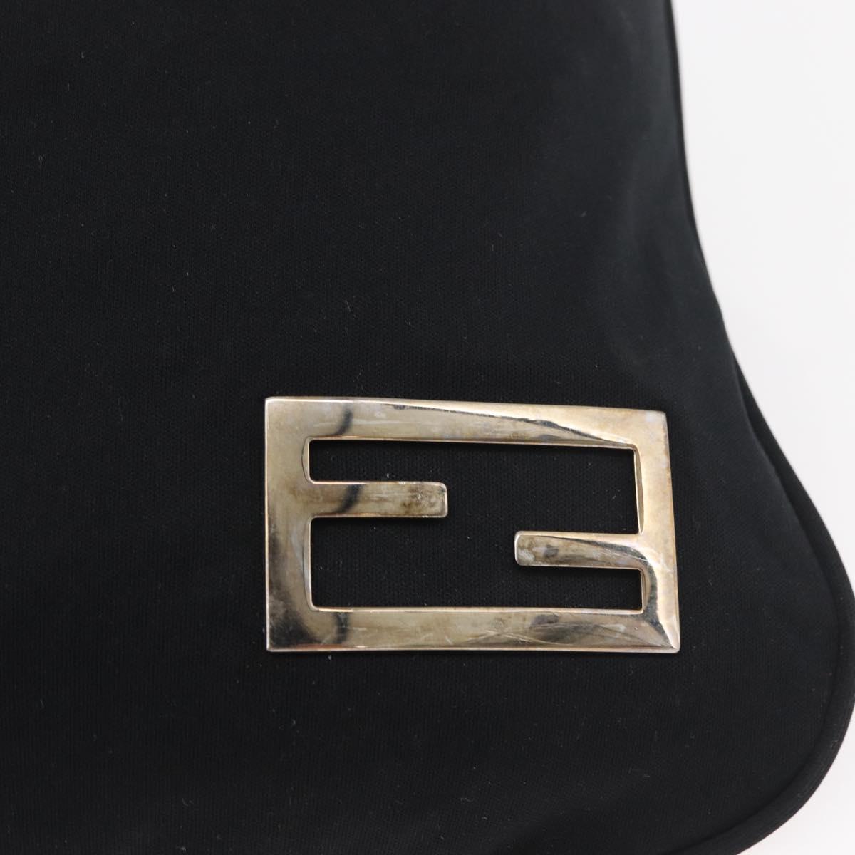 FENDI Shoulder Bag Nylon Black Silver Auth ep14422