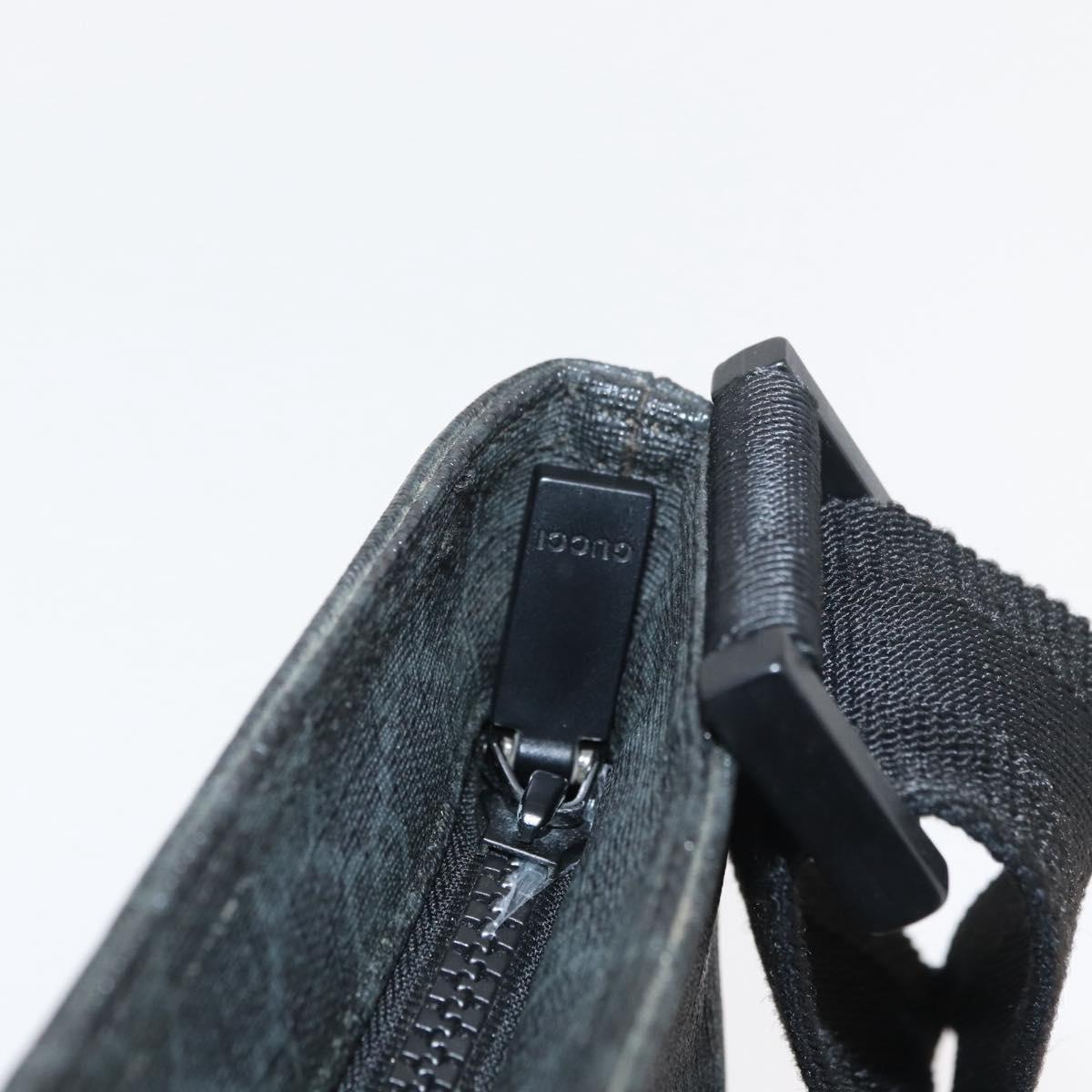 GUCCI GG Supreme Shoulder Bag PVC Black Silver 162904 Auth ep14425