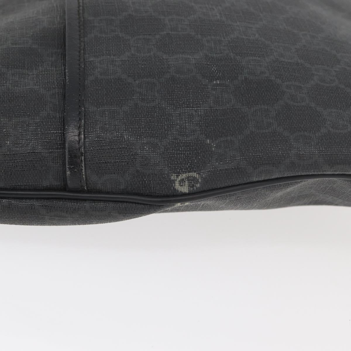 GUCCI GG Supreme Shoulder Bag PVC Black Silver 162904 Auth ep14425