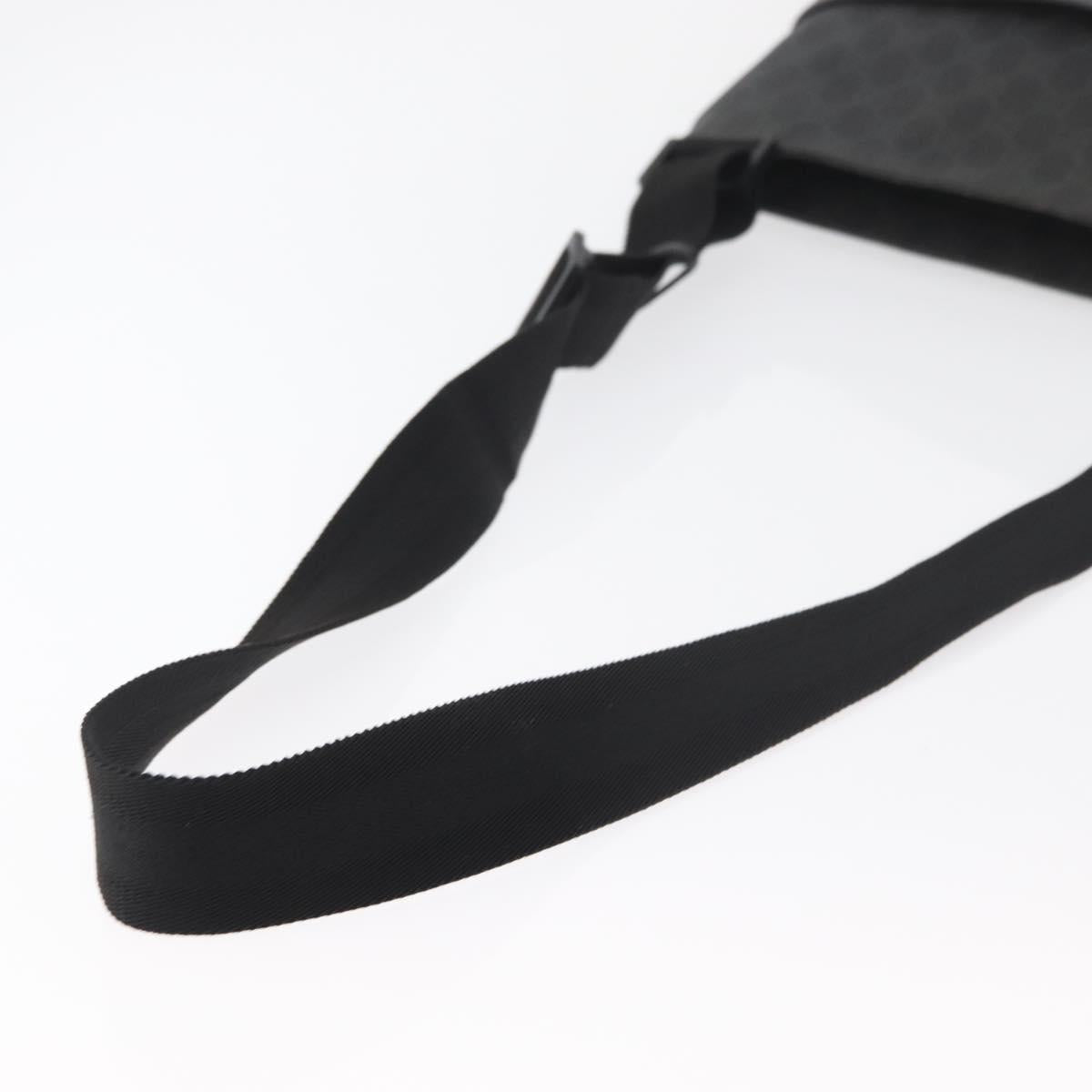 GUCCI GG Supreme Shoulder Bag PVC Black Silver 162904 Auth ep14425