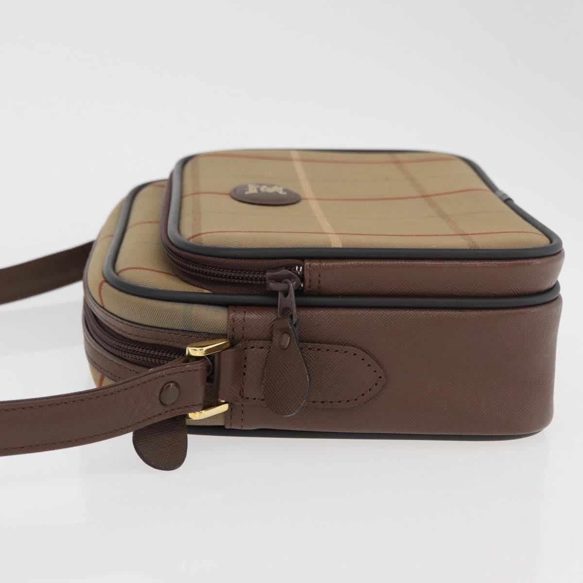 Burberrys Nova Check Shoulder Bag Canvas Beige Gold Auth ep14427A