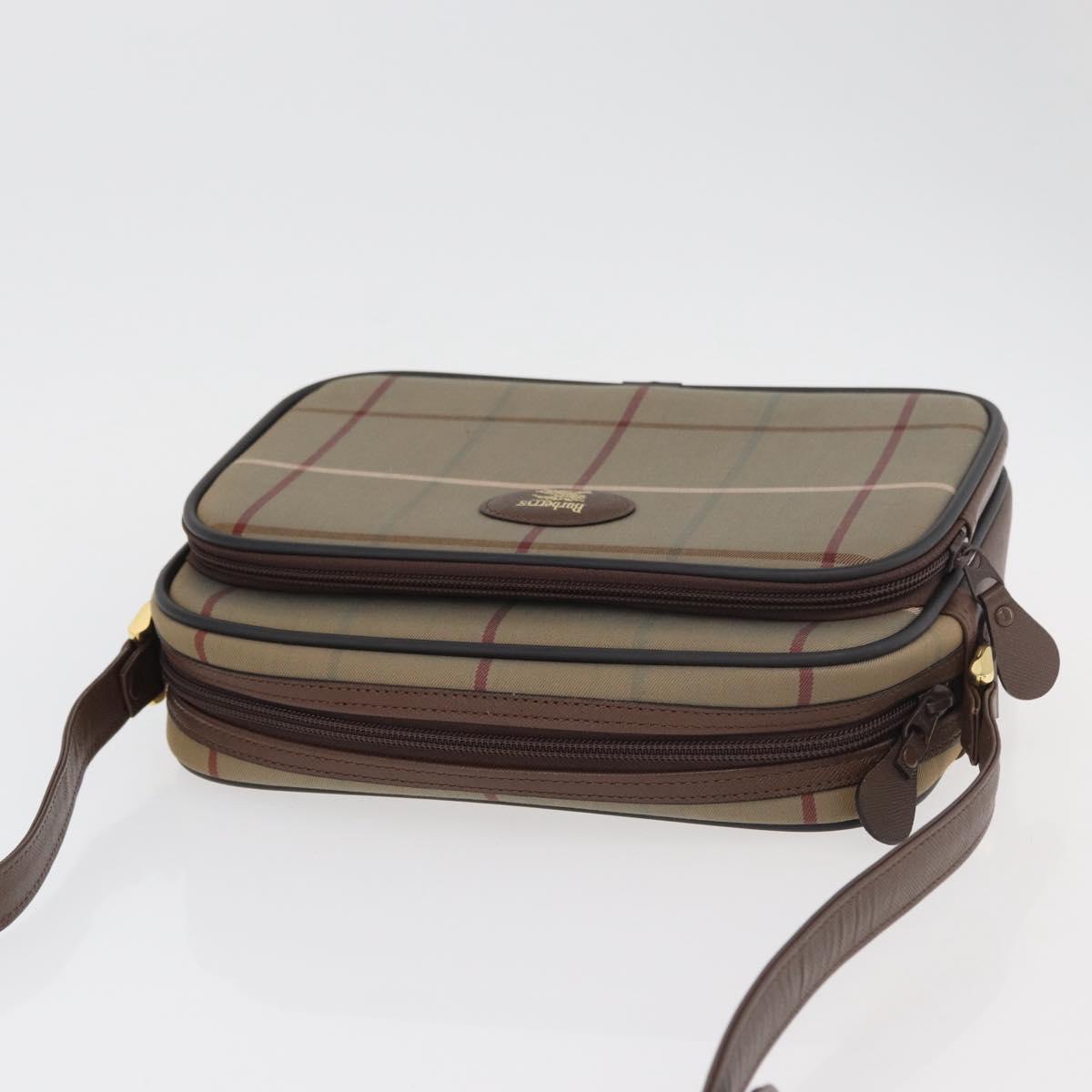 Burberrys Nova Check Shoulder Bag Canvas Beige Gold Auth ep14427A