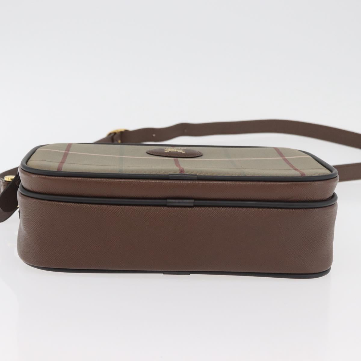 Burberrys Nova Check Shoulder Bag Canvas Beige Gold Auth ep14427A